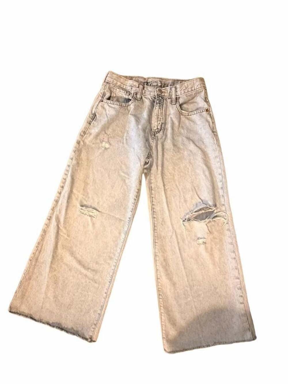 Old Navy Super Baggy Wide Leg Jeans Size 16 Distressed Light Wash Y2K Aesthetic